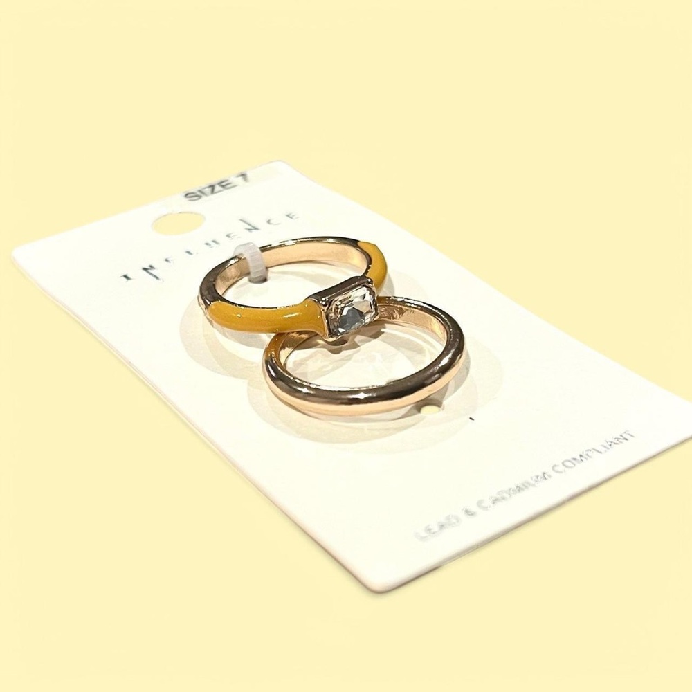 Gold and Yellow Ring Set